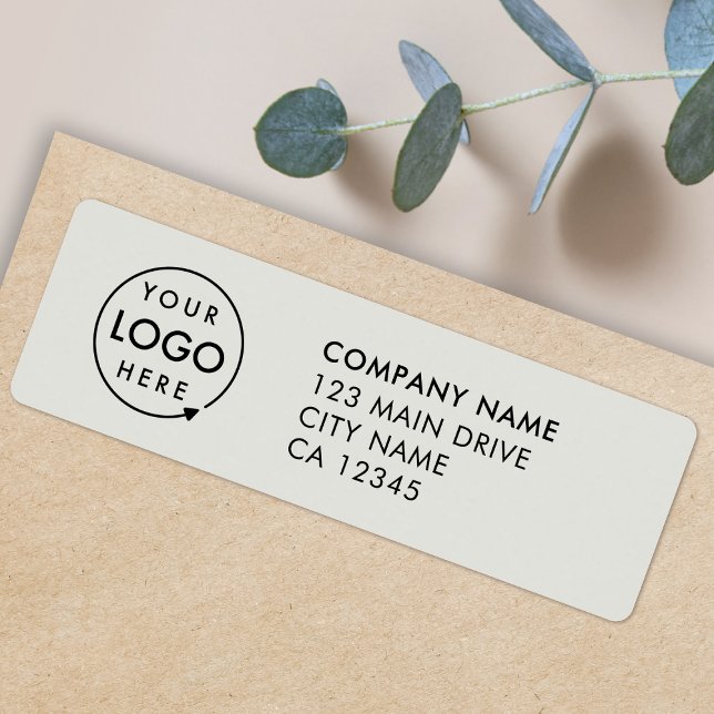 Return Address Labels | Business Logo Sticker (Modern gray return address labels for your business - simple, professional & easy to customize)