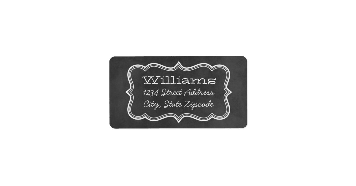 Return Address Labels Chalkboard Design