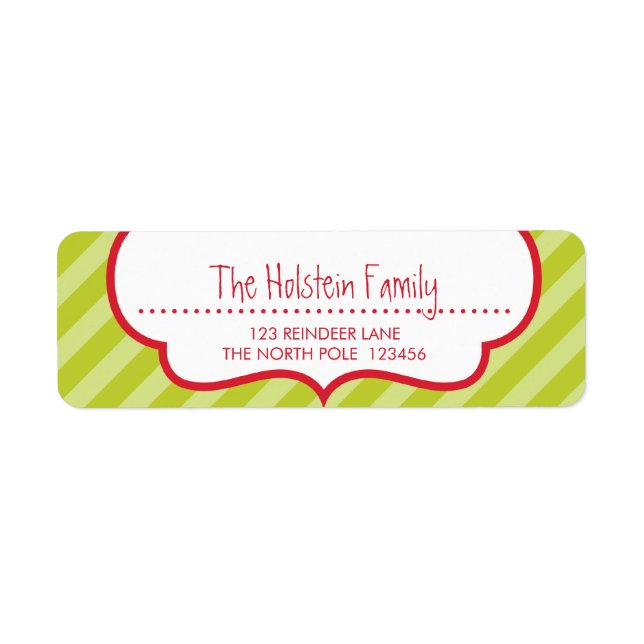 RETURN ADDRESS LABELS :: cupid's bow bright stripe (Front)