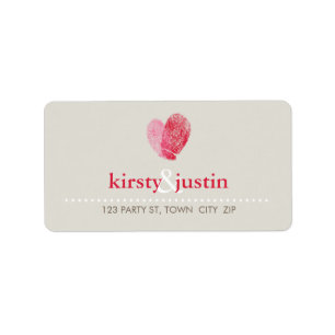 RETURN ADDRESS LABELS cute fingerprint heart love