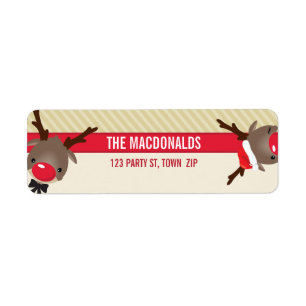 RETURN ADDRESS LABELS :: cute rudolf reindeer