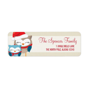 RETURN ADDRESS LABELS :: festive owl couple