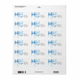 Return Address Labels for baby shower with bow.