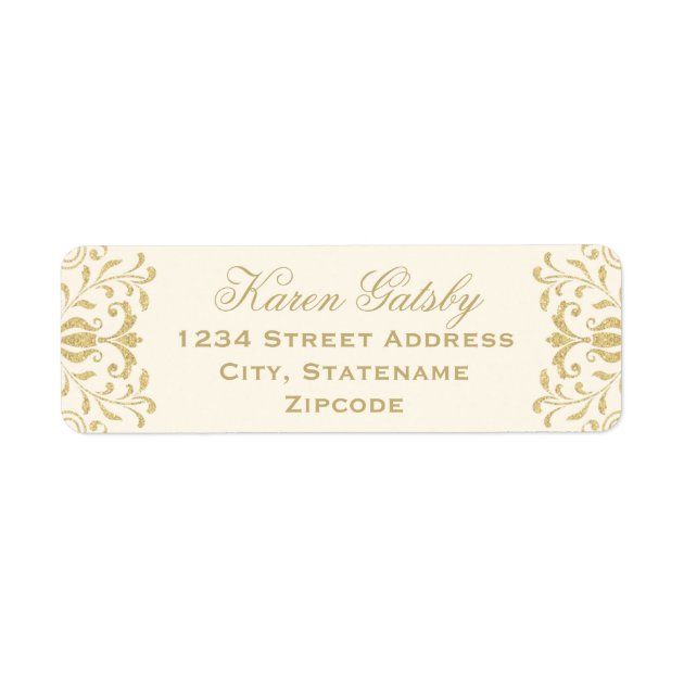 Return Address Labels | Gold Vintage Glamour