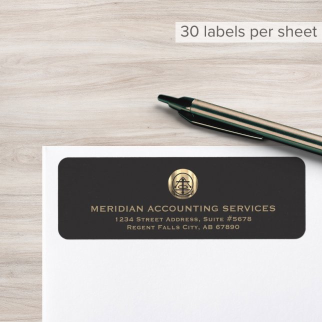 Return Address Labels Gray Gold Seal Logo (Creator Uploaded)