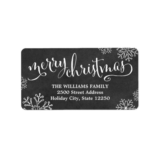 Return Address Labels | Merry Christmas Chalkboard