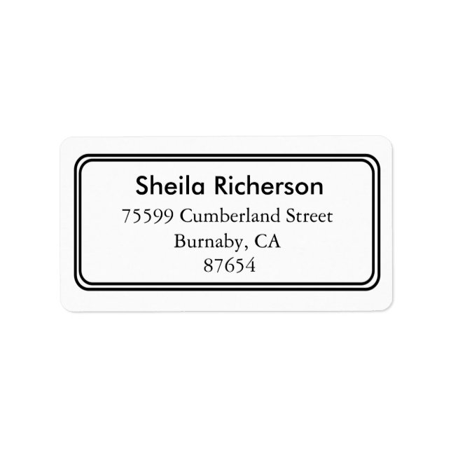 Return Address Labels, Name Address Stickers (Front)
