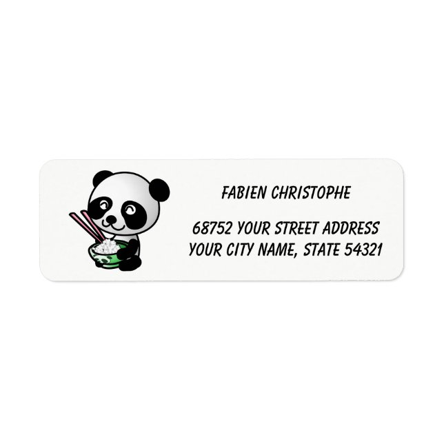 Return Address Labels. Panda. Label (Front)
