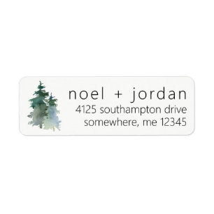 Return Address Labels Pine Tree Winter Fir Forest