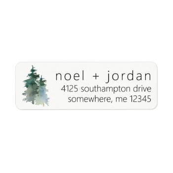 Return Address Labels Pine Tree Winter Fir Forest by autumnandpine at Zazzle