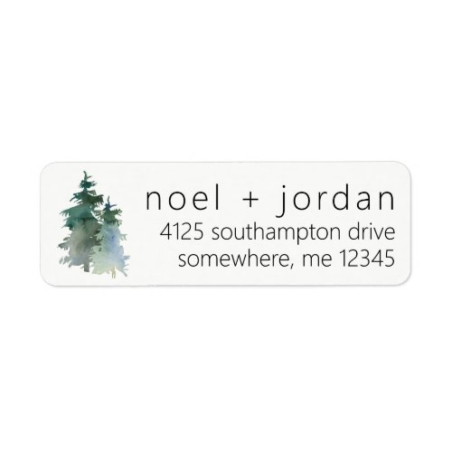 Return Address Labels Pine Tree Winter Fir Forest