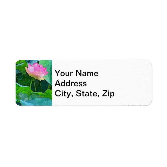 Return Address Labels Pink Abstract Lotus (Front)