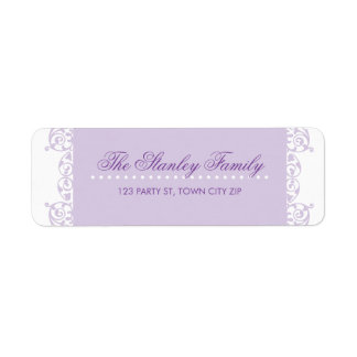 RETURN ADDRESS LABELS pretty curls violet purple