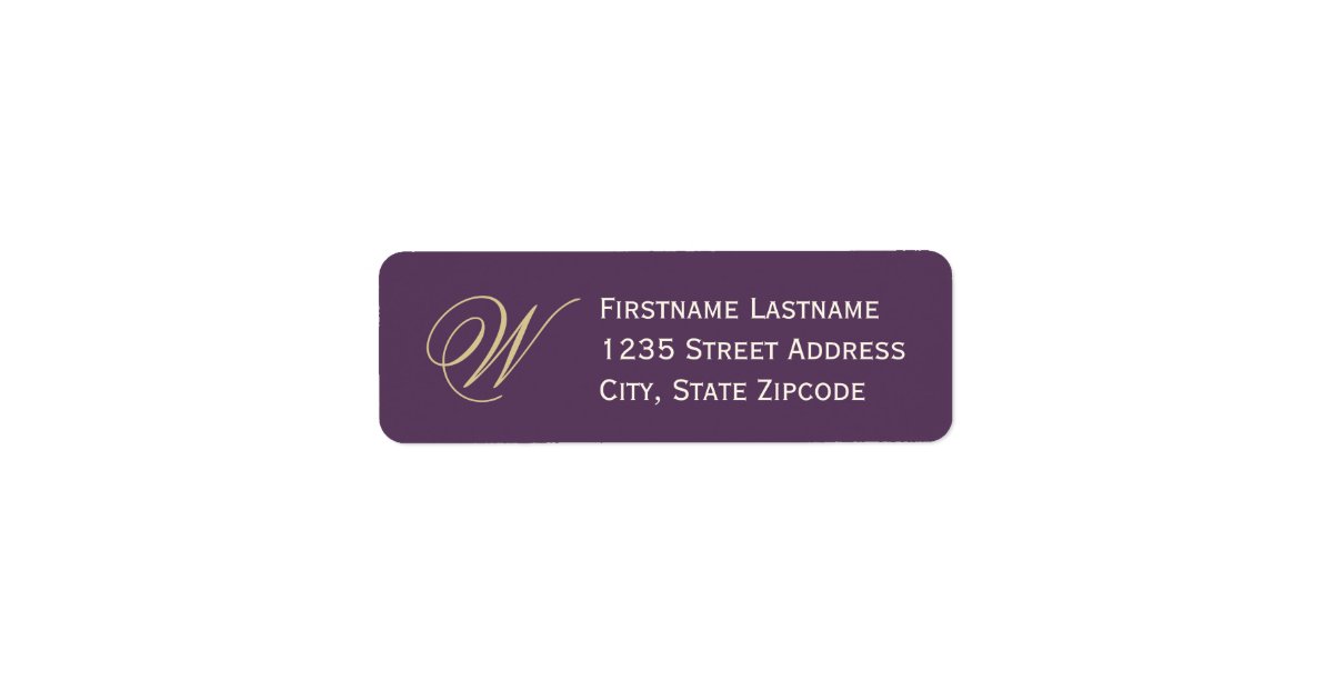 return address labels purple champagne ivory zazzle com