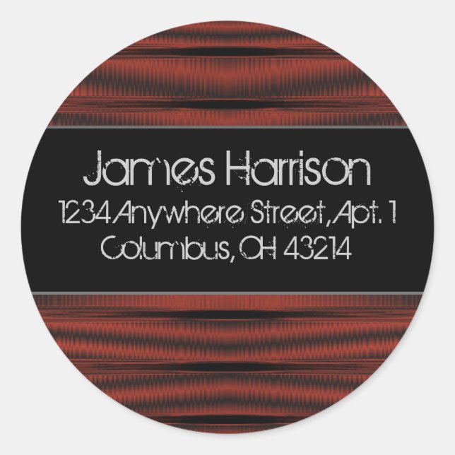 Return Address Labels :: Red Chrome D2 Black (Front)