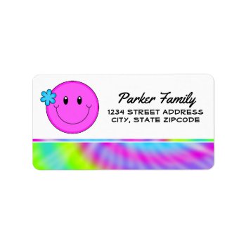 Return Address Labels │ Smiley Face Tie Dye by InvitingExpression at Zazzle