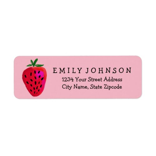 Return Address Labels Strawberry Design
