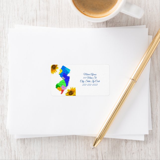 Return Address Labels Sunflower New Jersey (Insitu)