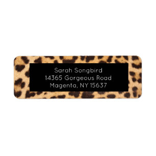 Return Address Labels Vintage Style Leopard Print