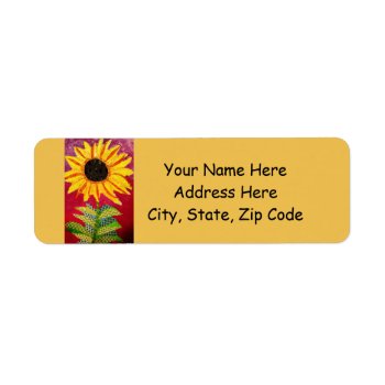 Return Address Labels With Bright Sunflower by AnimalParty at Zazzle