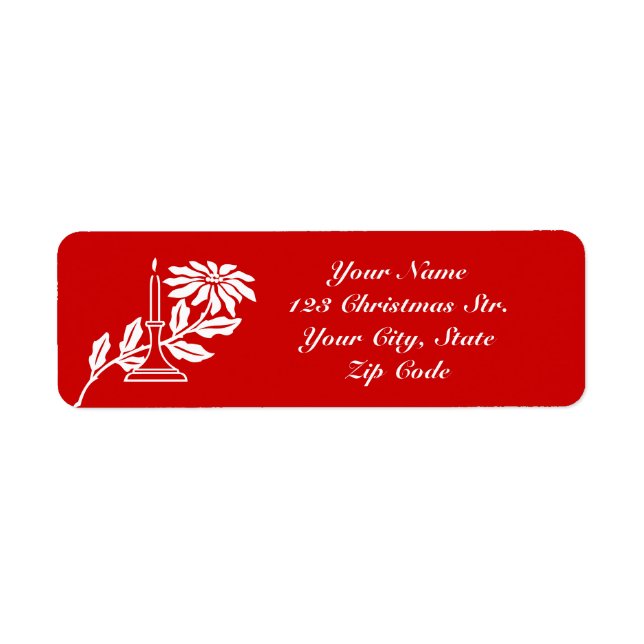 Return address labels with Christmas candle design (Front)