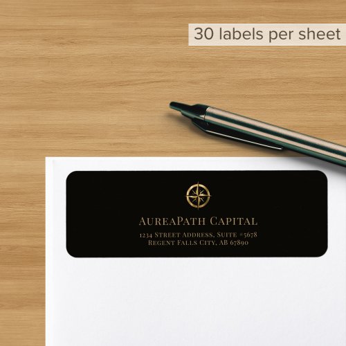 Return Address Labels with Gold Compass Logo