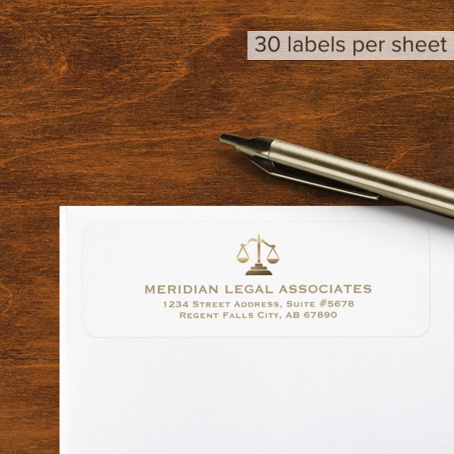  Return Address Labels with Gold Justice Scales (Creator Uploaded)