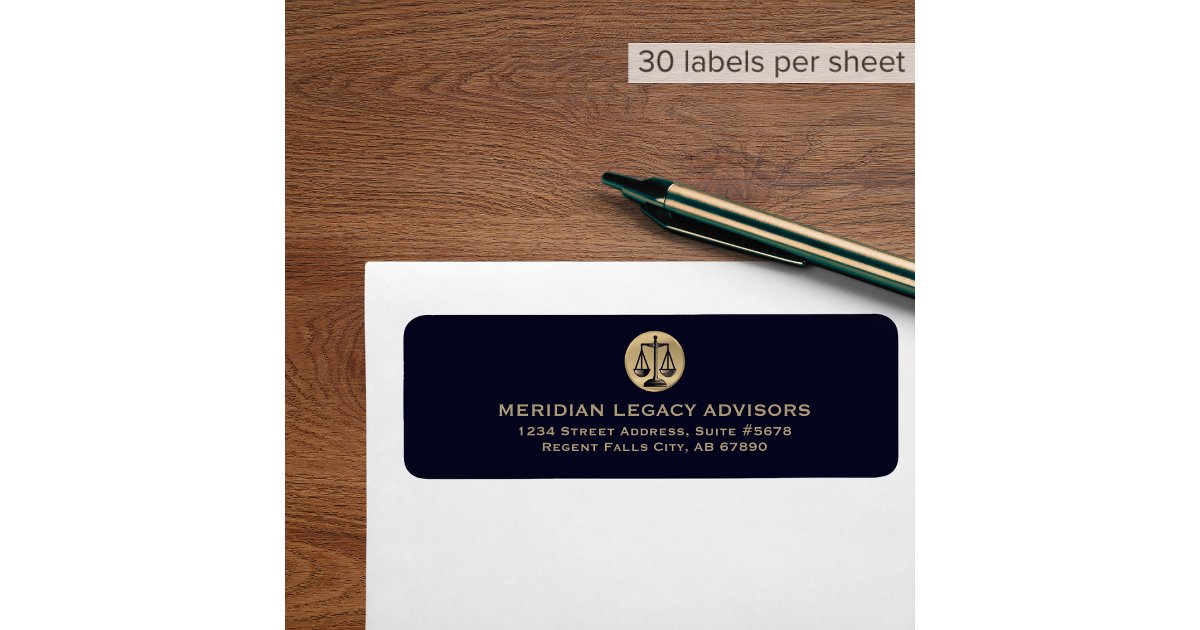 Return Address Labels with Justice Scale Emblem | Zazzle
