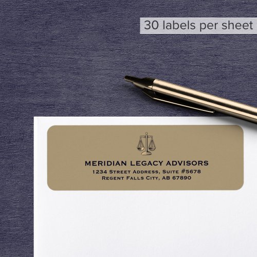 Return Address Labels with Justice Scale Logo