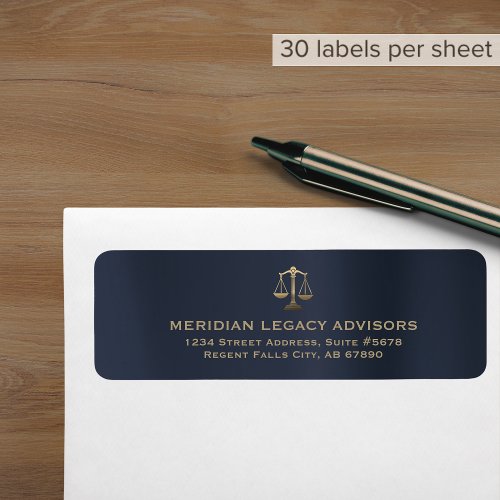 Return Address Labels with Justice Scale Logo