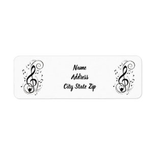 **RETURN ADDRESS LABELS** WITH MUSICAL NOTES LABEL