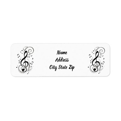 RETURN ADDRESS LABELS WITH MUSICAL NOTES LABEL
