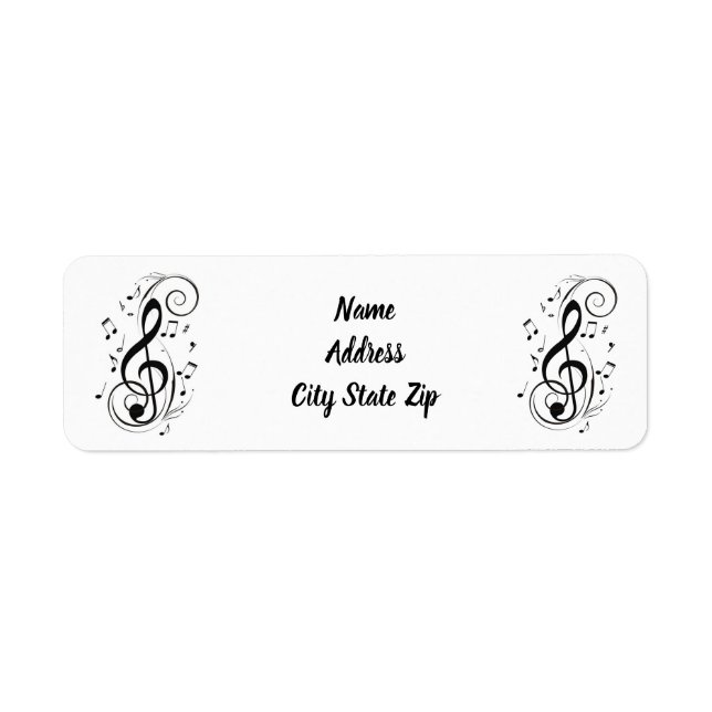 **RETURN ADDRESS LABELS** WITH MUSICAL NOTES LABEL (Front)