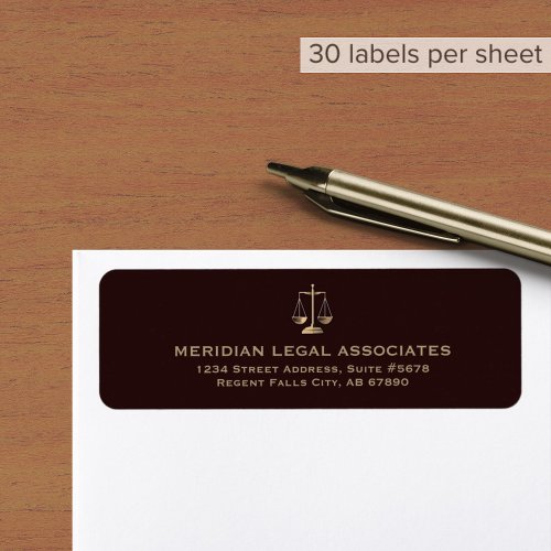Return Address Labels with Scales of Justice Logo