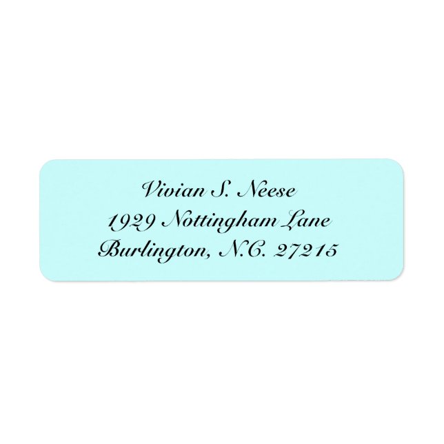 return address lable label (Front)