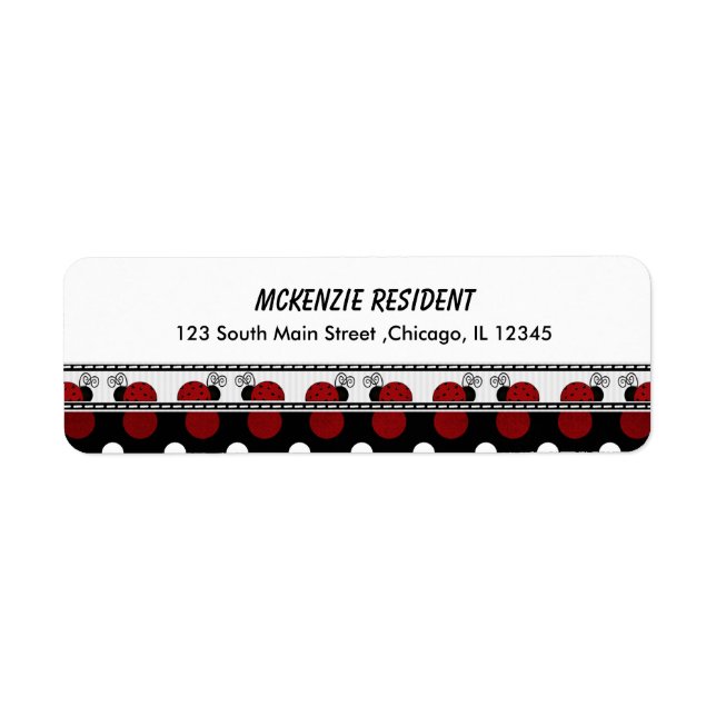 Return Address Lady Bug Label (Front)