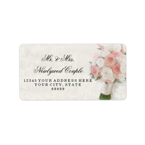 Return Address Large Modern Rose Floral Bridal Label