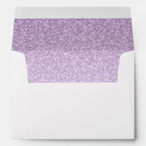 Return Address Light Purple Glam Glitter Rectangle Envelope