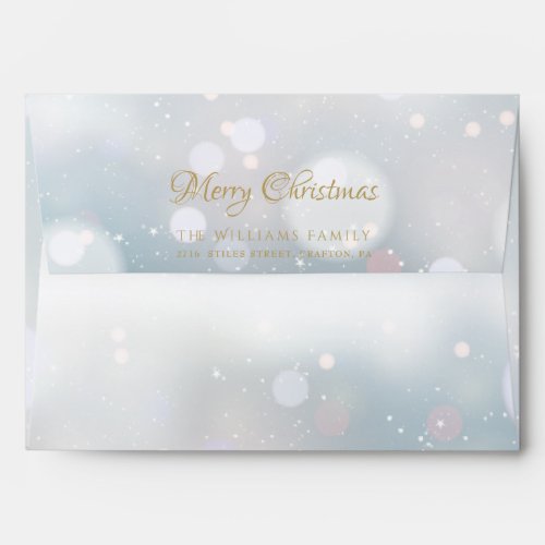 Return Address Merry Christmas Winter Frost Envelope