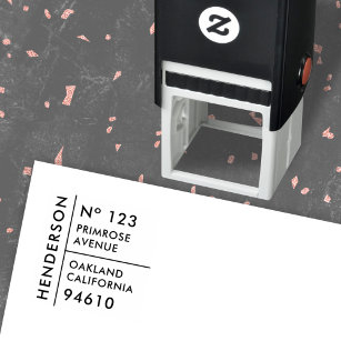 Return Address   Minimalist Modern Family Name Self-inking Stamp