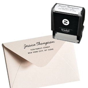 Return Address Minimalist Modern Script Name Self-inking Stamp