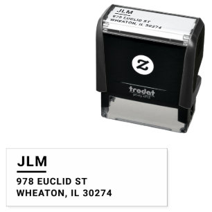 Return Address Minimalist Monogram Bold Typography Self-inking Stamp