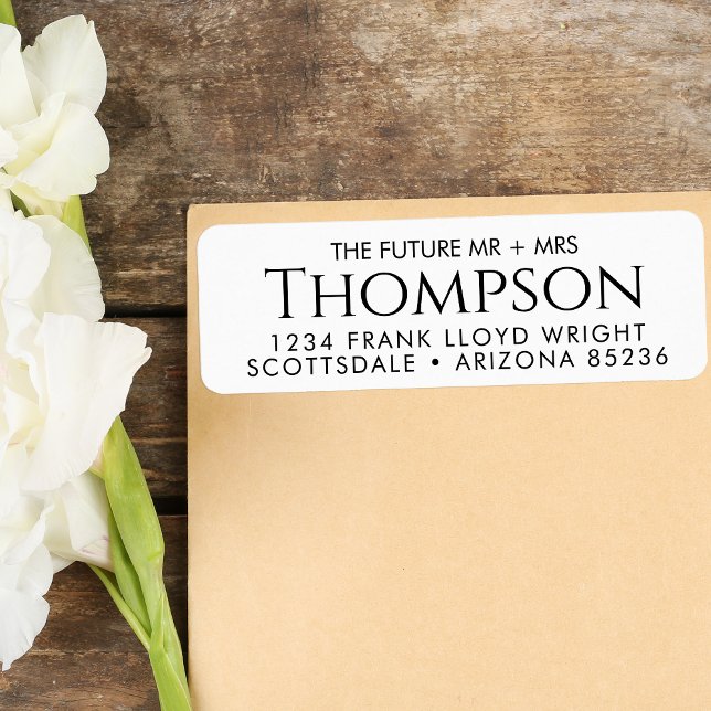 Return Address Modern Future Mr and Mrs Customized Label (Creator Uploaded)