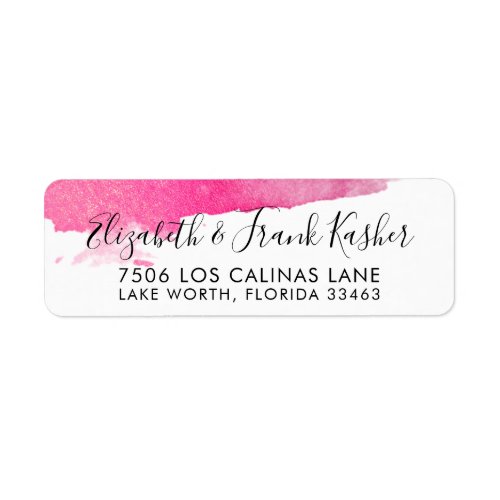 RETURN ADDRESS modern luxe gilded gold pink black Label