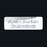 RETURN ADDRESS modern luxe gilded silver navy blue Label<br><div class="desc">by kat massard >>> www.simplysweetPAPERIE.com <<< Love the design, but would like to see some changes - another color scheme, product, add a photo or adapted for a different occasion - no worries simply contact me, kat@simplysweetPAPERIE.com - I am happy to help! - - - - - - - -...</div>