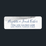 RETURN ADDRESS modern luxe gilded silver navy blue Label<br><div class="desc">by kat massard >>> www.simplysweetPAPERIE.com <<< Love the design, but would like to see some changes - another color scheme, product, add a photo or adapted for a different occasion - no worries simply contact me, kat@simplysweetPAPERIE.com - I am happy to help! - - - - - - - -...</div>