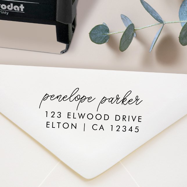Return Address | Modern Minimal Elegant Script Self-inking Stamp (Creator Uploaded)