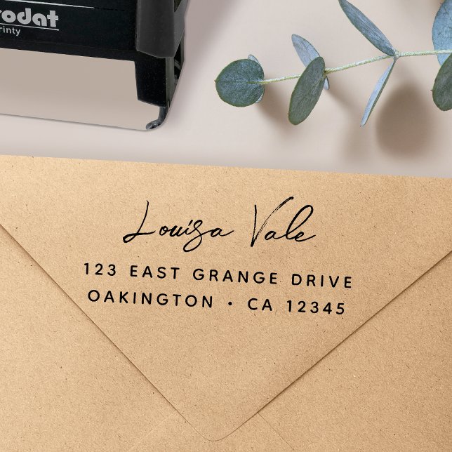 Return Address Modern Minimal Name Address Self-inking Stamp (Creator Uploaded)
