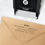 Return Address | Modern Minimal Wedding Monogram Self-inking Stamp<br><div class="desc">A simple stylish custom wedding monogram return address rubber stamp design in a modern minimalist typography. The monogram initials name and address can easily be personalized along with the feature line to make a design as unique as you are! The perfect bespoke gift or accessory for your special day or...</div>