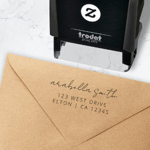 Return Address   Modern Minimalist Elegant Script  Self-inking Stamp